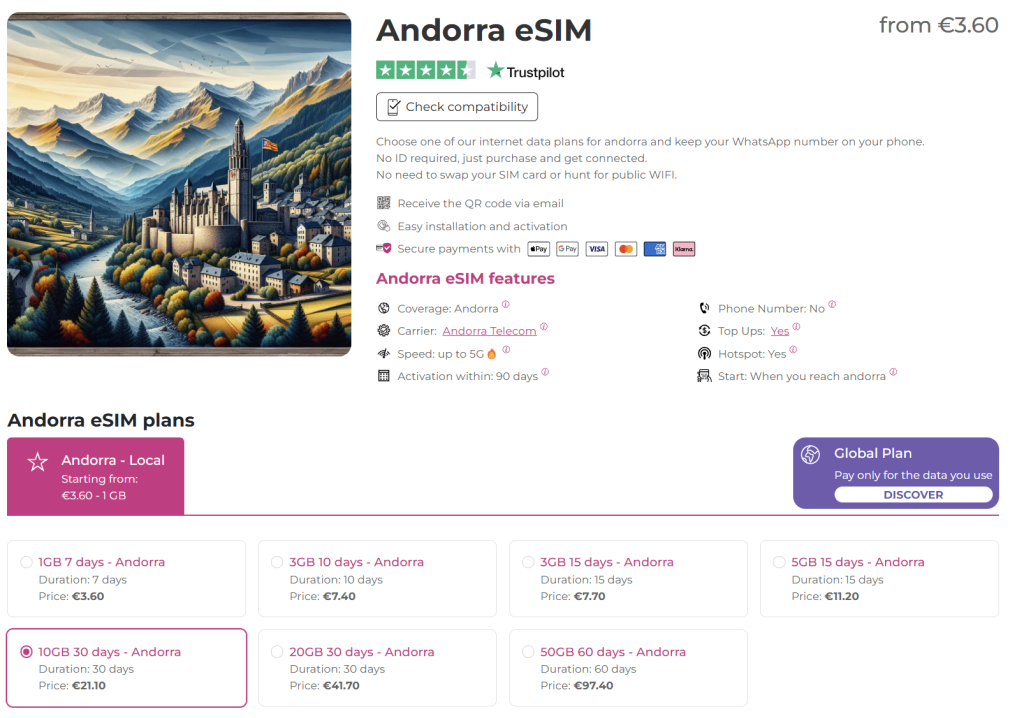 internet in andorra with quibity.com