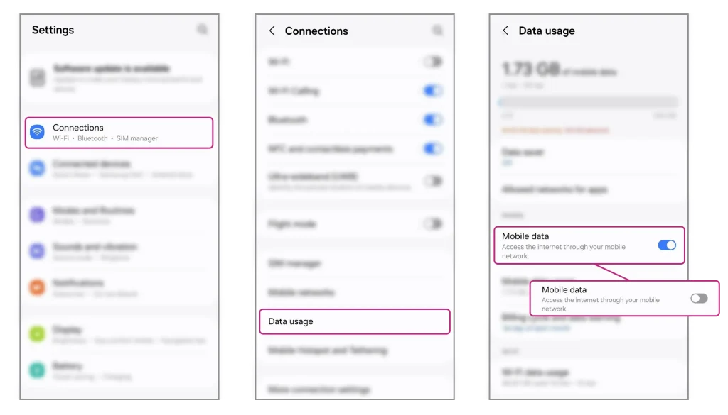turn off mobile data android