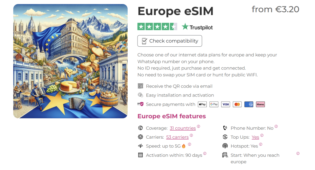 Europe SIM card stay connected across Europe with an eSIM