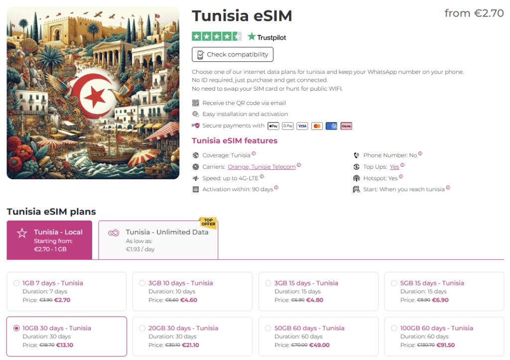 internet in tunisia with quibity.com