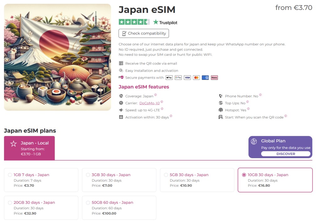 internet in japan with quibity.com