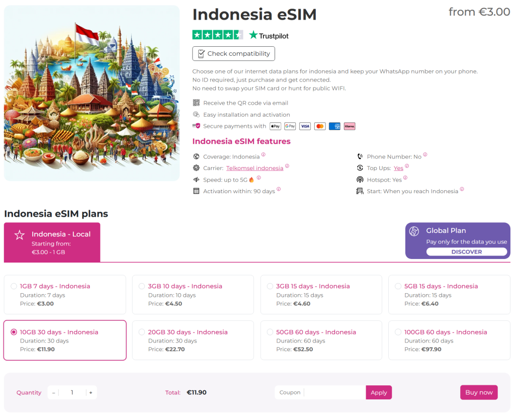 esim indonesia - internet with quibity.com