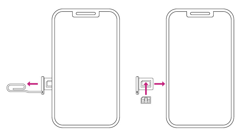 come cambiare SIM su iPhone - espulsione vassoio