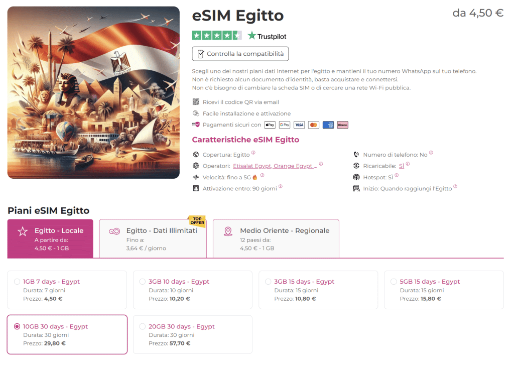 esim egitto 