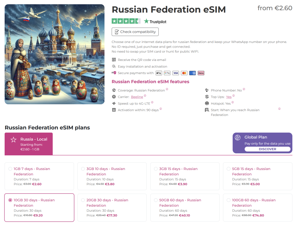internet in russia with quibity.com