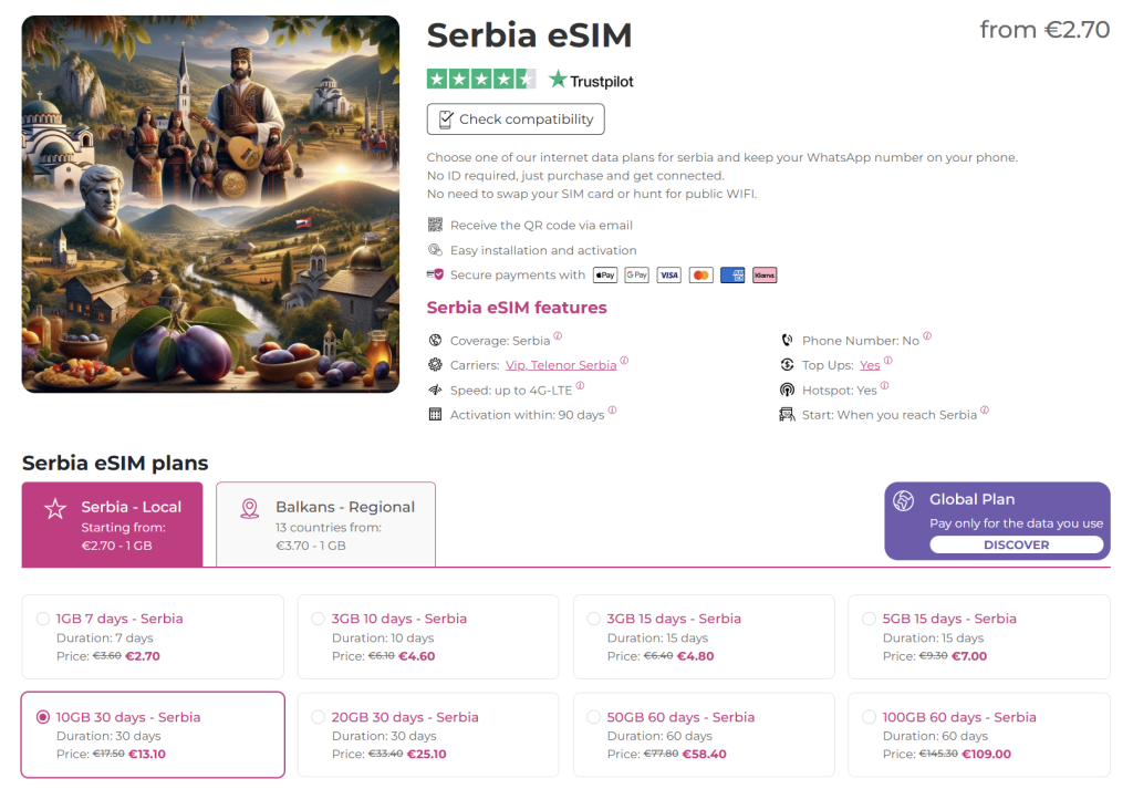 internet in serbia - with quibity.com
