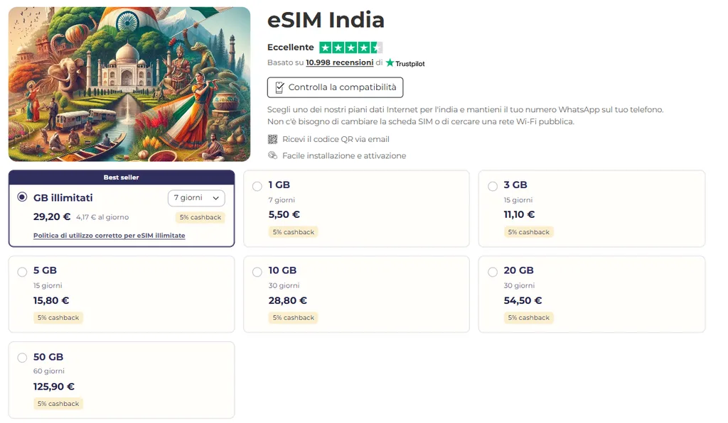 india esim quibity