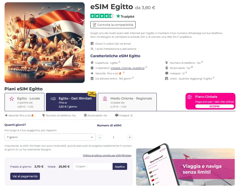 esim quibity egitto
