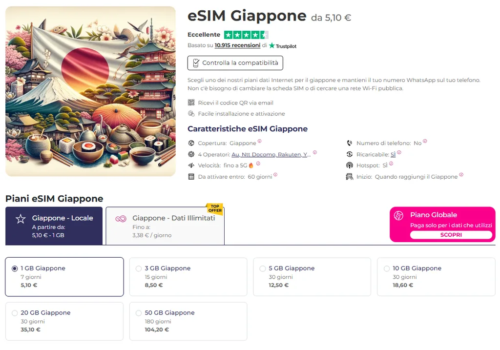 giappone esim quibity