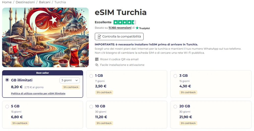 quibity esim turchia